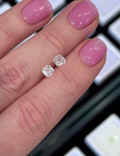 Пара бриллиантов ашер 0.61 ct H/SI1, 0.65 ct H/SI1